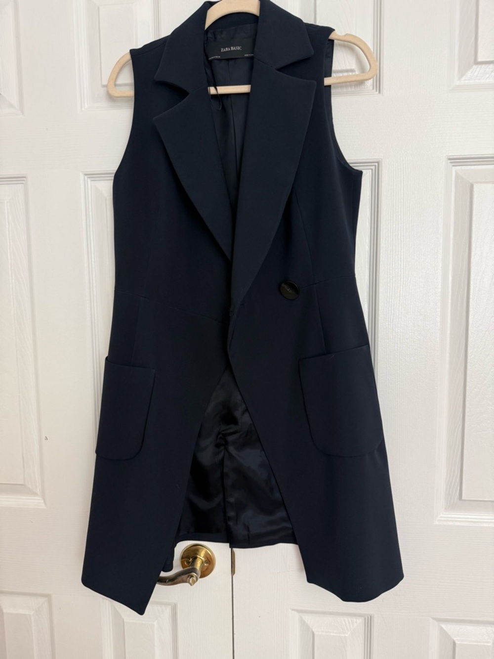 Zara  Navy Sleeveless Blazer Dress vest - Picture 2 of 6